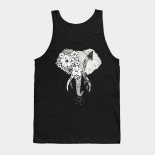 Elephant Black Background Tank Top